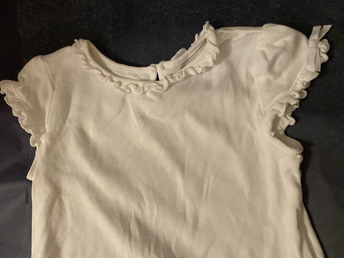 Gymboree Ruffle Trim Tunic Size 2T Vintage 2012 White Cotton Cap sleeve - Picture 2 of 5