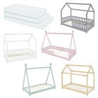 Lettino per bambini in legno tenda indiana/casa con/senza materasso sfoderabile