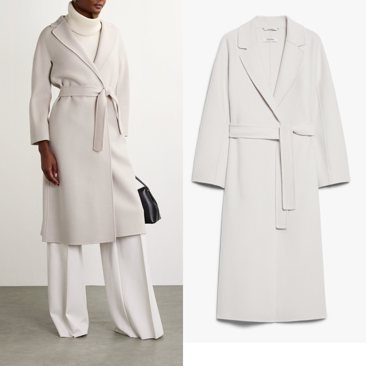 【MAX MARA】ASTURIE COAT Max mara ESTURIA pearl grey 100% wool coat U.S 8 $1,790 | eBay