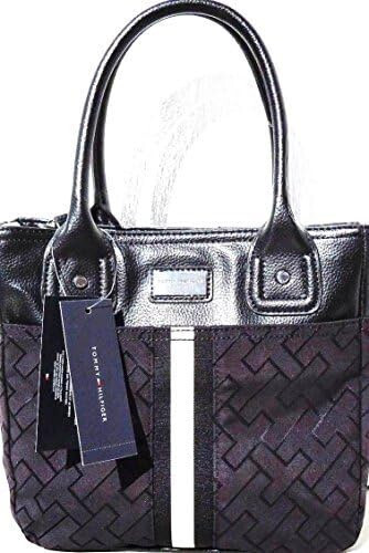 Tommy Hilfiger Black Stripe Tommy Tote Handbag On Sale $65