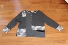 90s Funky Women's Peter Popovitch Long Sleeve Gray Top Size Medium Made in USA