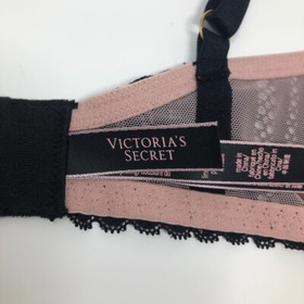 Victorias Secret Lined Plunge Bra Size 34D Black Lace