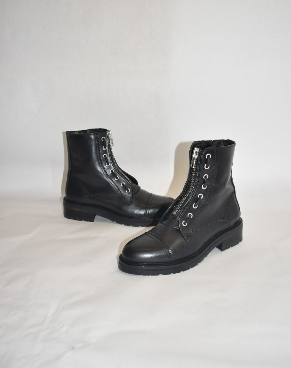 $300 ALLSAINTS ALARIA LEATHER BOOTS MOTO COMBAT MILITARY CHUNKY 40