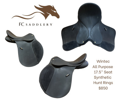 Wintec All Purpose, Synthetic material   Brand New Black with Hunt Rings