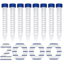 2000pcs Lab 15mL Conical Centrifuge Tubes Polypropylene Screw Caps EO Sterilized