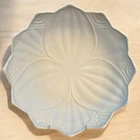 Anchor Hocking Fire King Lotus Blossom Leaf Plate Blue 8" Vintage