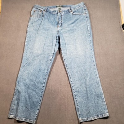 Lauren Ralph Lauren Jeans Women 18W Blue Straight Leg Stretch High Rise Denim
