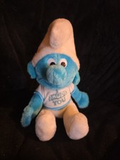 Vintage 1979 Peyo Smurf Wallace Berrie Co 10" Stuffed Plush Smurf Doll