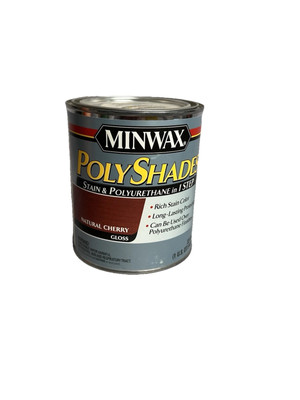 Minwax PolyShades NATURAL CHERRY SATIN Wood Stain + Polyurethane Finish 1 Quart