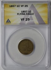 1857 Flying Eagle Cent 1C ANACS VF 25