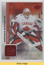 2023 Team Canada Juniors Red Patterned Foilboard Emerance Maschmeyer READ 09j5