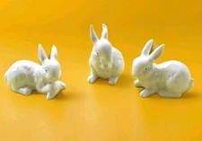 3 x Osterhase Oster-Hasen Hase 12-14 cm Porzellan Weiß  NEU Oster-Dekoration 