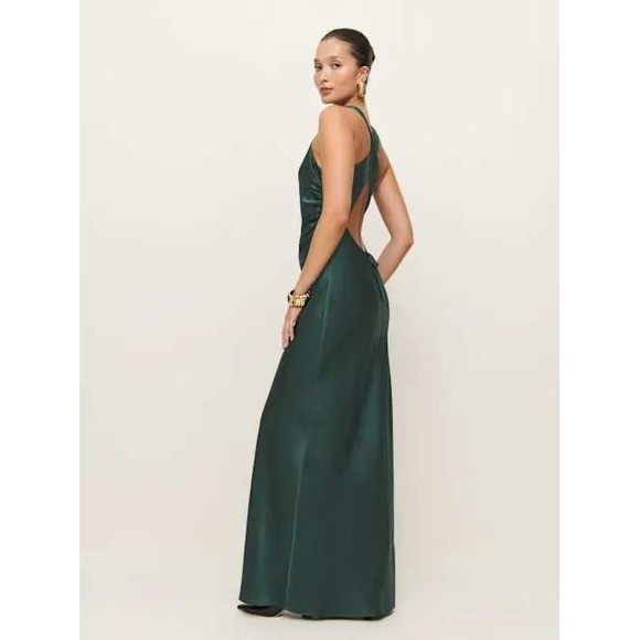 Reformation Anaiis Silk Dress - Forest Green, Size 4 New With Tags | eBay