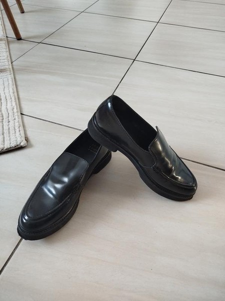 Women John Lewis Loafers Black Leather 39