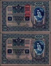 Austria 1000 Kronen, 1902 (1919 ND), P-59, UNC, Overprint