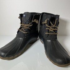 Sperry Girls Saltwater Rain Boots Black Size 6 M