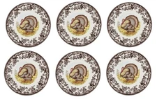Spode woodland set of 6 X dinner plates- 6  x Turkey-----3661-----