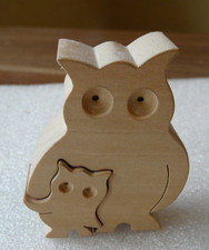 Holz Eulen Mutter&Kind 5,5x5x2 cm Sonderanfertigung für Eulensammlung