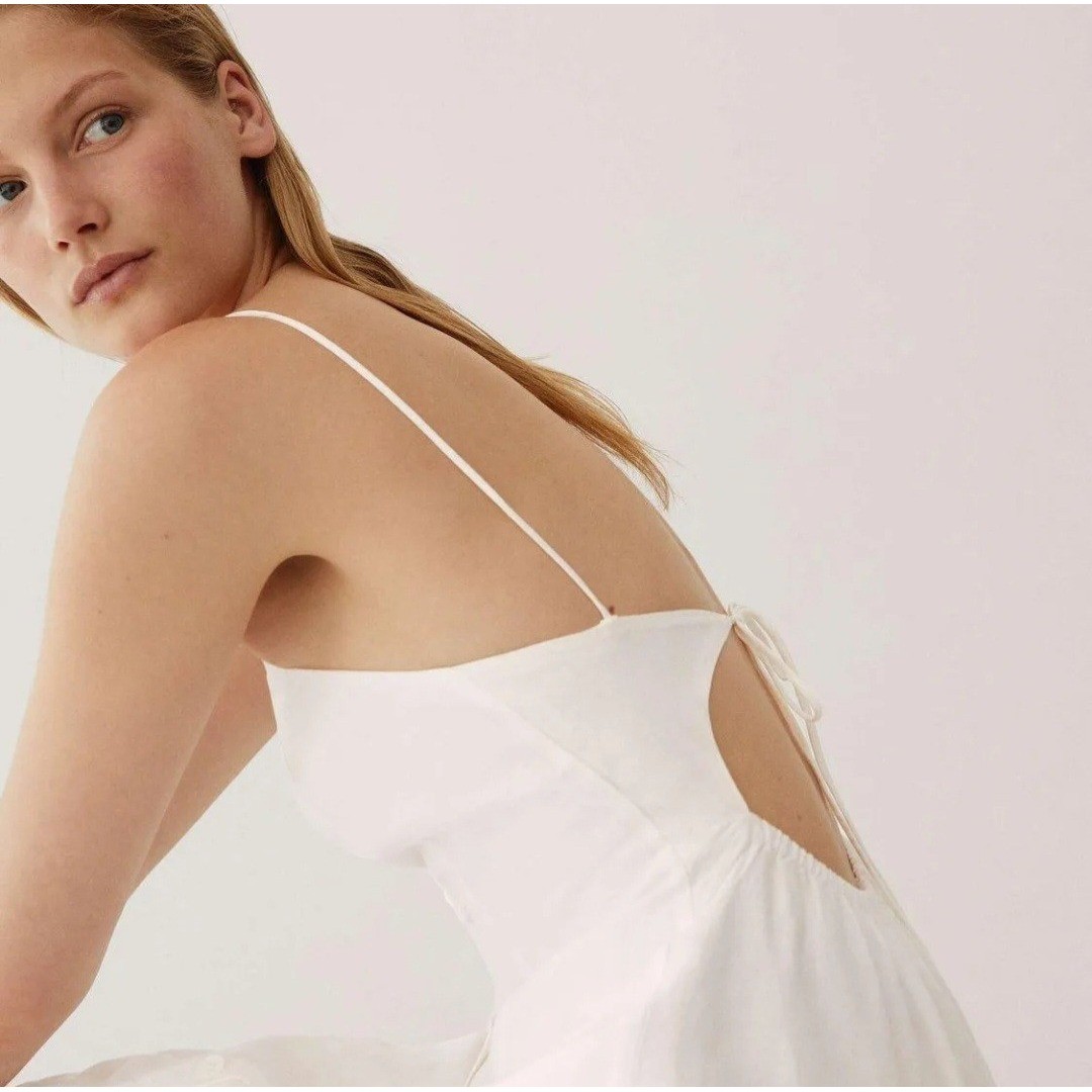 oysho white linen dress Oysho White Linen Halter Dress by Oysho