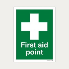 First Aid Point Sign | 400 x 300mm | Correx | Signage | Health & Safety Medical