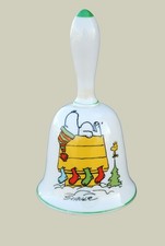 1970's SNOOPY PEANUTS CHARLIE BROWN Vintage CHRISTMAS Porcelain Bell!