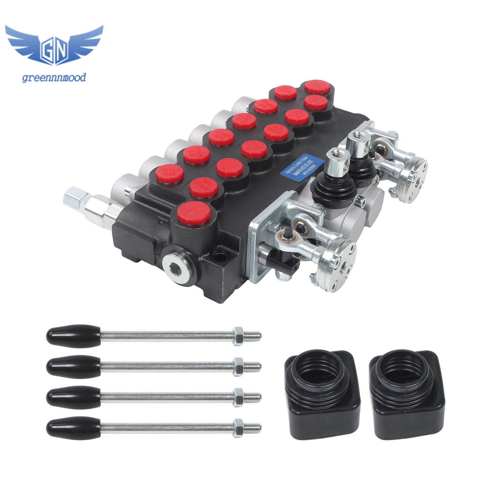 Hydraulic Backhoe Directional Control Valve w/ 2 Joysticks, 6 Spool, 11 GPM
