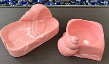 Dina pink soapstone Cup Holder and soap dish Shell Design