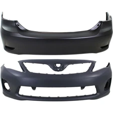 Front Rear Bumper Covers Set For 2011-2013 Toyota Corolla