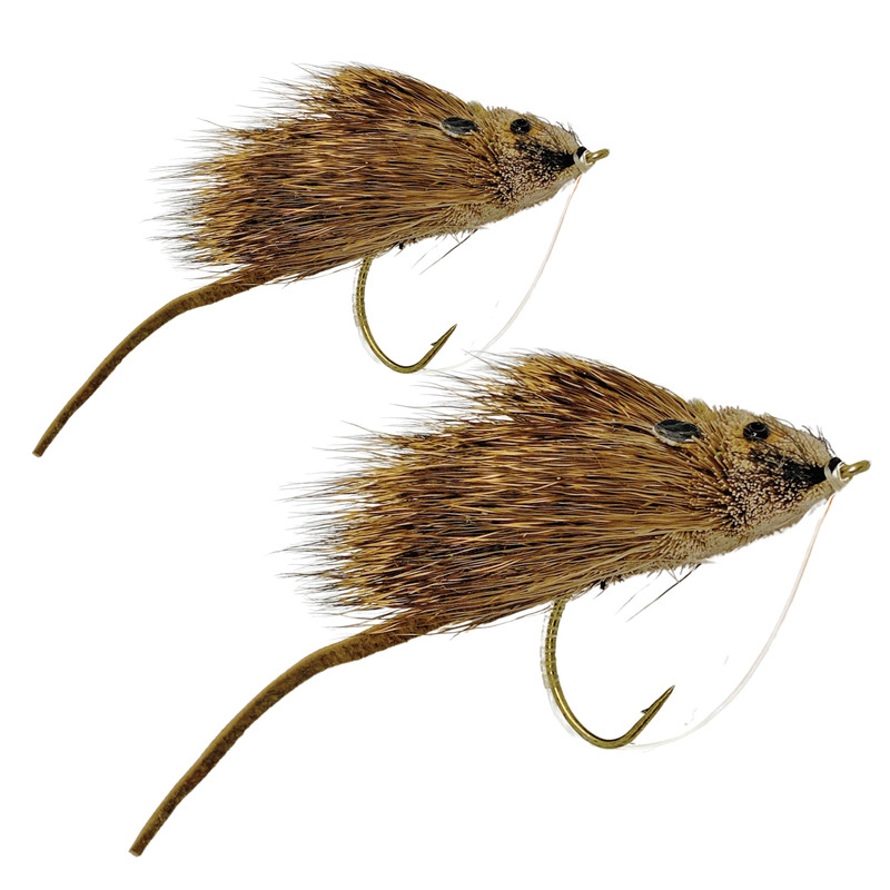 Deer Hair Mouse Fly – 2 Pc Set for Large Mouth Bass, Big Trout, Northern Pike B