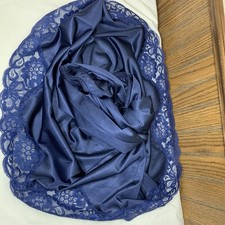 Vintage Warners Floral Fantasies Slip Skirt Size Blue Antron Nylon Lace 55353