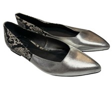 Circus by Sam Edelman Silver Metallic Ballet Flat Shoes Women 9.5