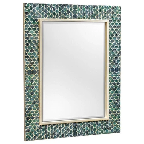Uttermost Makaria Wood and Resin Decorative Mirror in Coastal Blue/Green/White - Picture 3 of 7