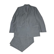 Jos. A. Bank Reserve Two Piece Suit Mens 42L W36X31 Grey Plaid Super 120s Wool