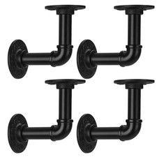 Pipe Shelf Bracket 1/2" Wall Mount Rustic Industrial Floating Shelves Set of 4