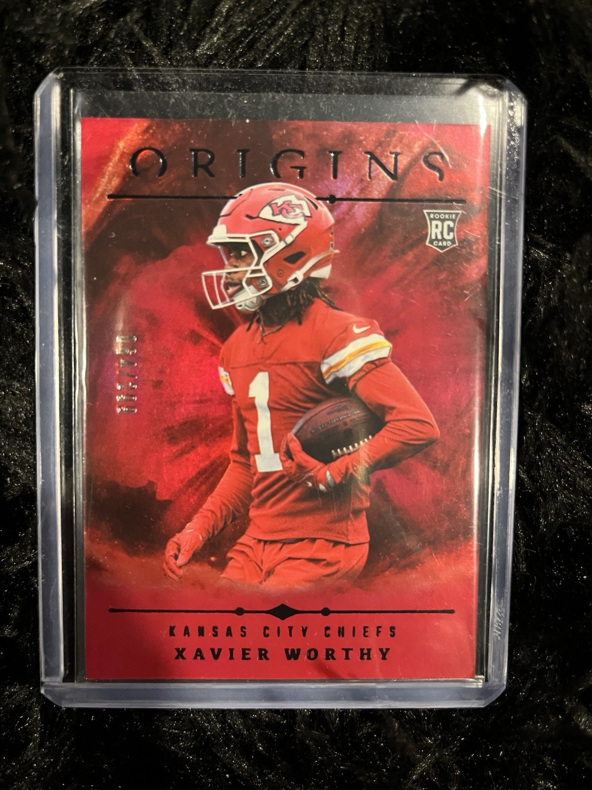 2024 Panini Origins - Rookies Xavier Worthy #150 Holo Red /299 (RC)