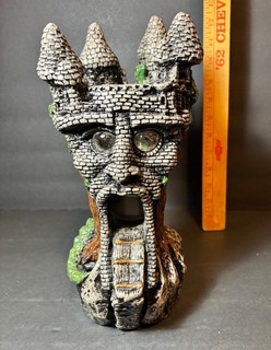 Vtg Jason Christoble MATCHLESS GROVE Castle Keep CANDLE HOLDER Marble Eyes