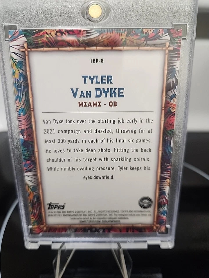 2022 Topps Big Kahuna Tyler Van Dyke Bowman U #TBK-8-Hurricanes - Image 4 of 4