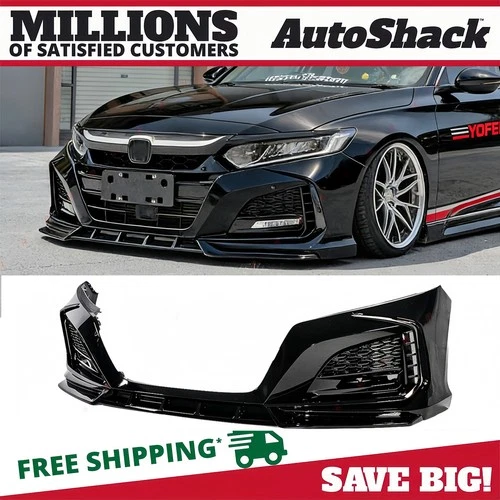 Yofer Black Front Bumper Surround Cover Lip Kit For Honda Accord 10th 2018-2020