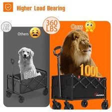 All-Terrain Folding Utility Cart for Shopping  Camping