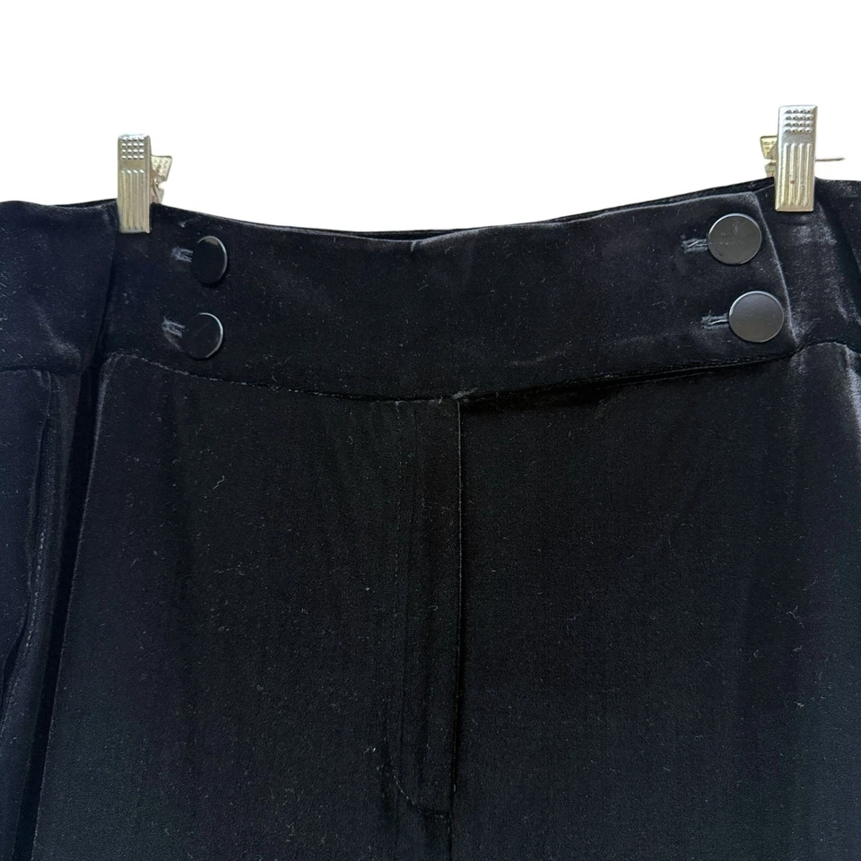 CALVIN KLEIN черный бархат брюки плюс размер 18 Вт женщин эластичной широкие ноги вечеринки новый без ЯРЛЫКОВ - Изображение 4 из 4