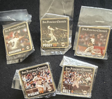 San Francisco Chronicle San Francisco Giants MLB Gold/Black Player Pins Lot of 5