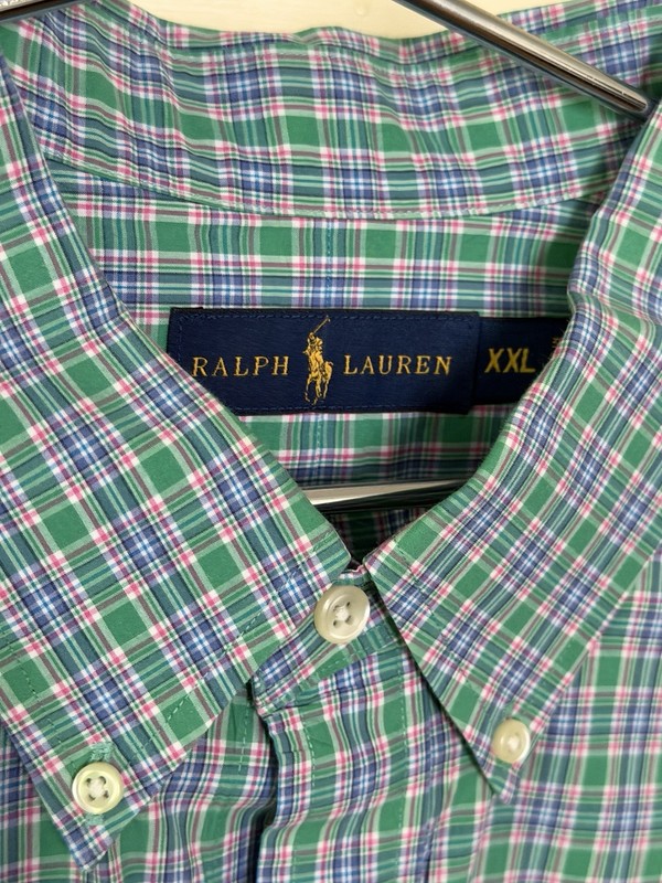 Ralph Lauren Men’s XXL Classic Fit Long Sleeve Button-Up Shirt Plaid Pink Blue