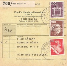 133710) 4980 B&uuml;nde, Paketkarte Frank`s Handarbeitsservice