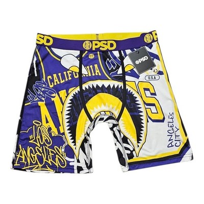 PSD Underwear Men Boxer Brief - Warface Los Angeles Print Purple Size L (36-38)