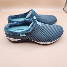 Ryka Echo Mule Shoes Womens Size 6 Stormy Blue H7599F3401 Slip On Faux Fur