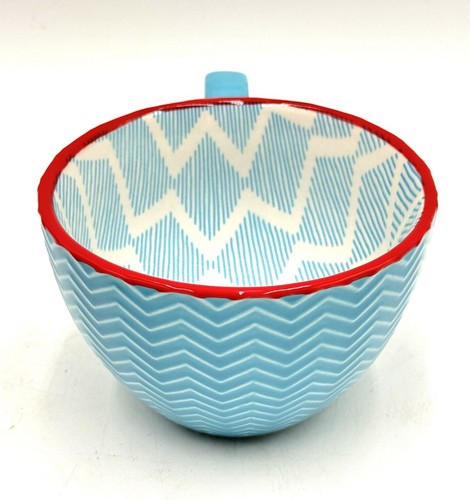 Pfaltzgraff Everyday Textured Mug Lot of 2 Starburst Flower & Chevron Zigzag - Picture 12 of 18