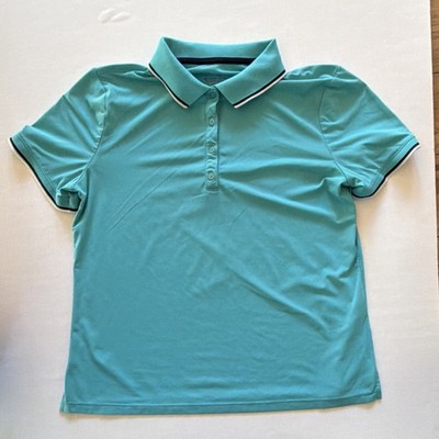 Lillie Green Women's Turquoise Golf Polo Shirt Large Lightweight