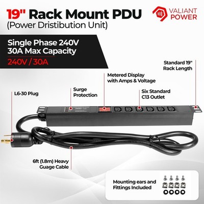 7200w PDU 240V 30A L6-30P 6xC13 Cryptocurrency Mining, Antminer PDU