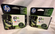 New Genuine HP 61 XL Tri-Color High Yield Ink Exp 6/22 and 7/23 New OEM X 2