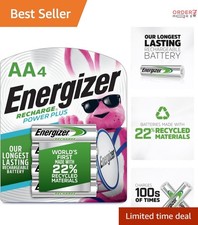 Rechargeable AA Batteries 4 Pack NiMH 2300mAh Eco-Friendly Long Lasting 3.75 per gallon